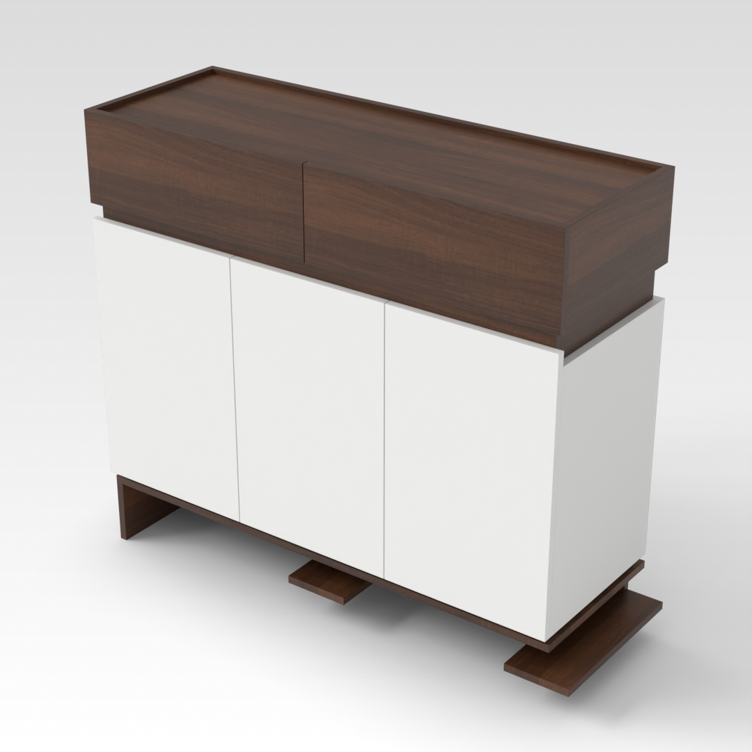 Prairie Oak & Warm White Shoe Cabinet