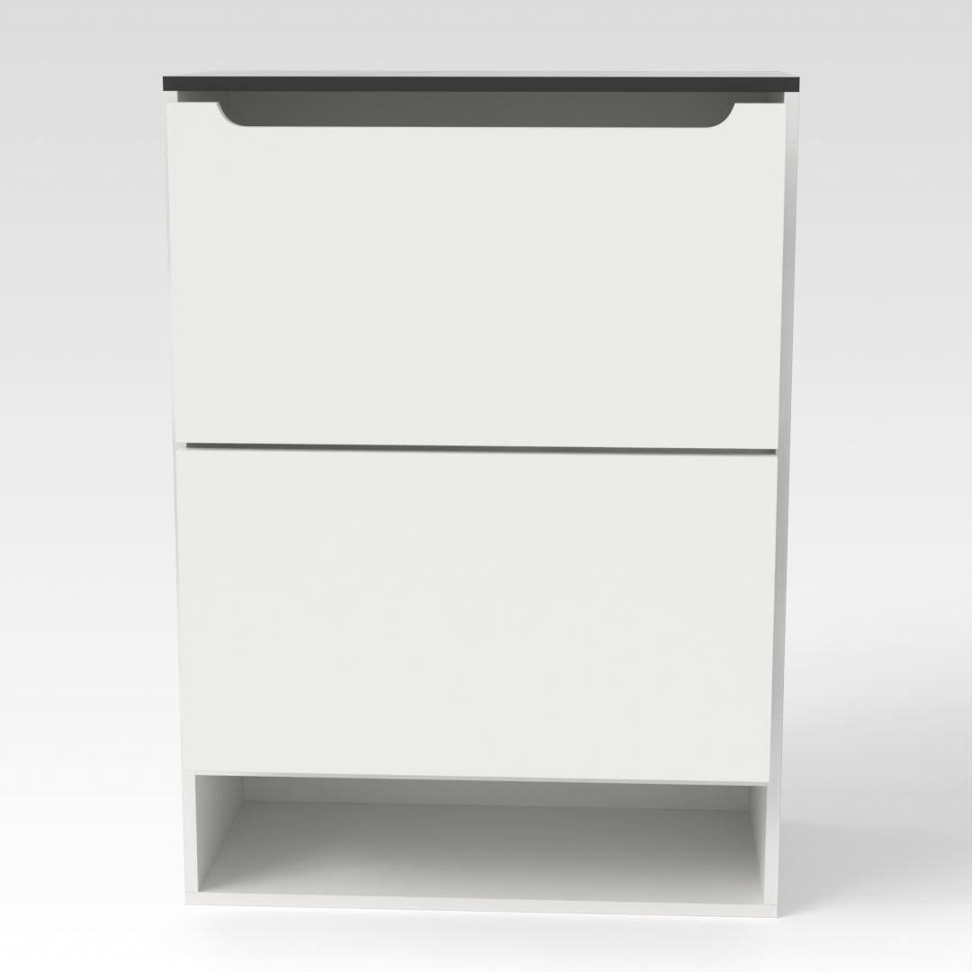 Warm White & White Marble Shoe Cabinet