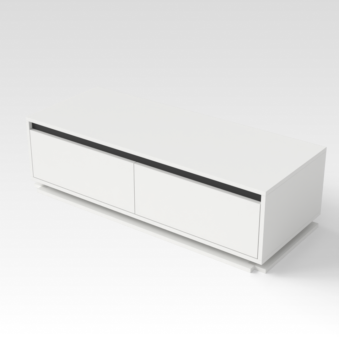 Warm White & Black TV Stand