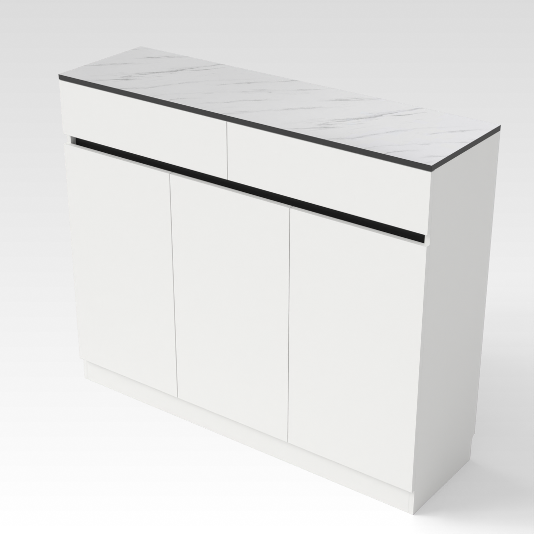 Warm White & Black Sideboard
