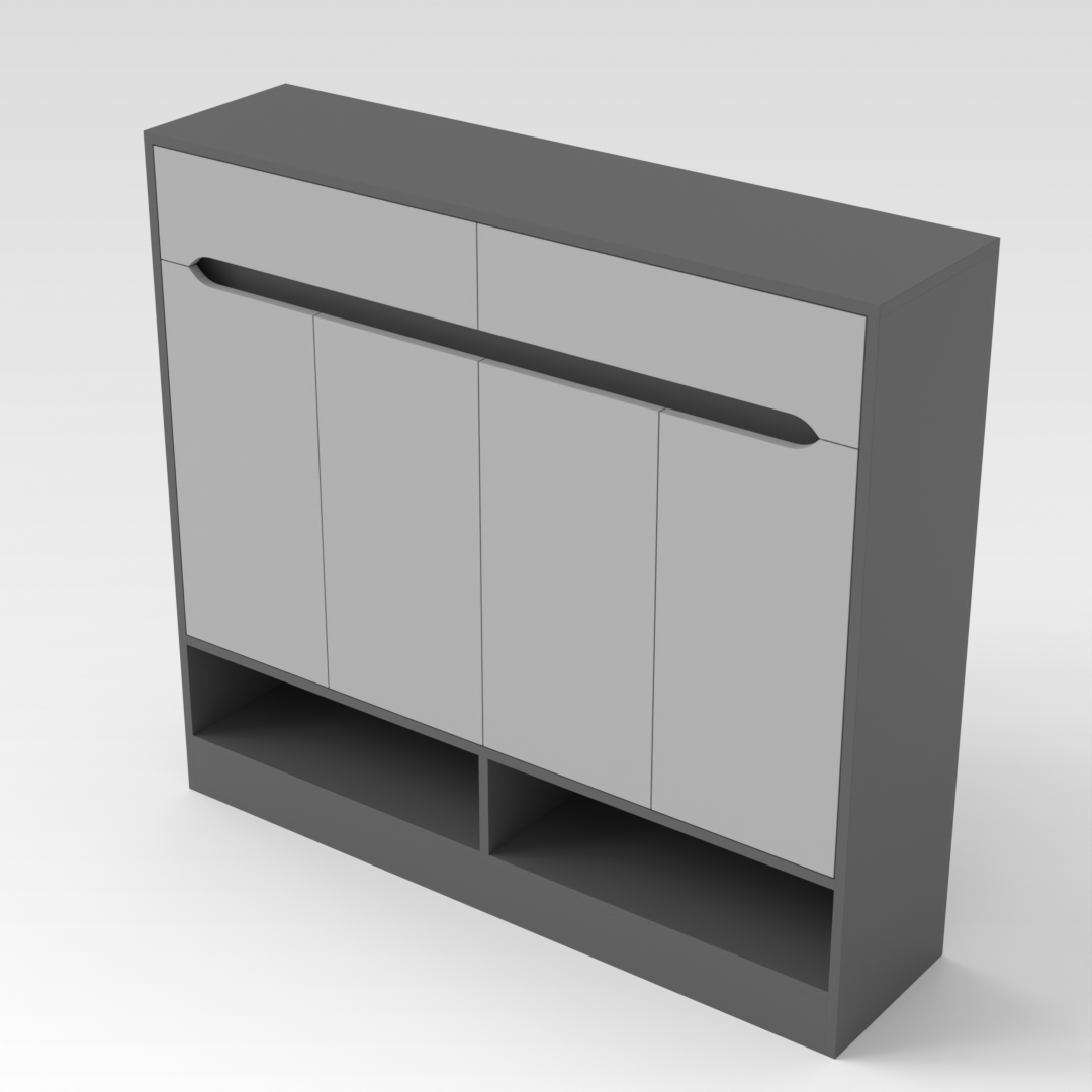 Sky Gray & Light Gray Shoe Cabinet
