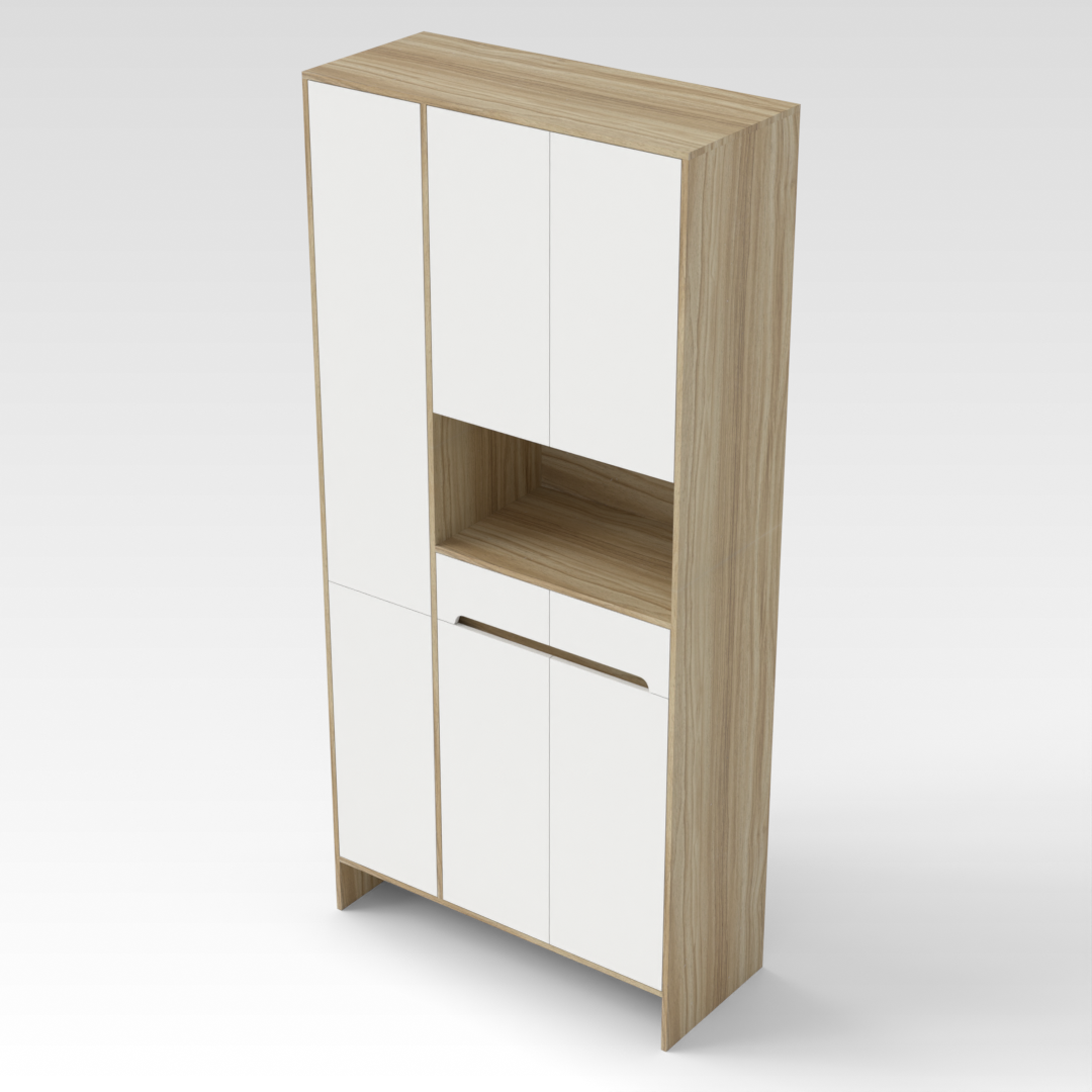 Country Oak & Warm White Shoe Cabinet