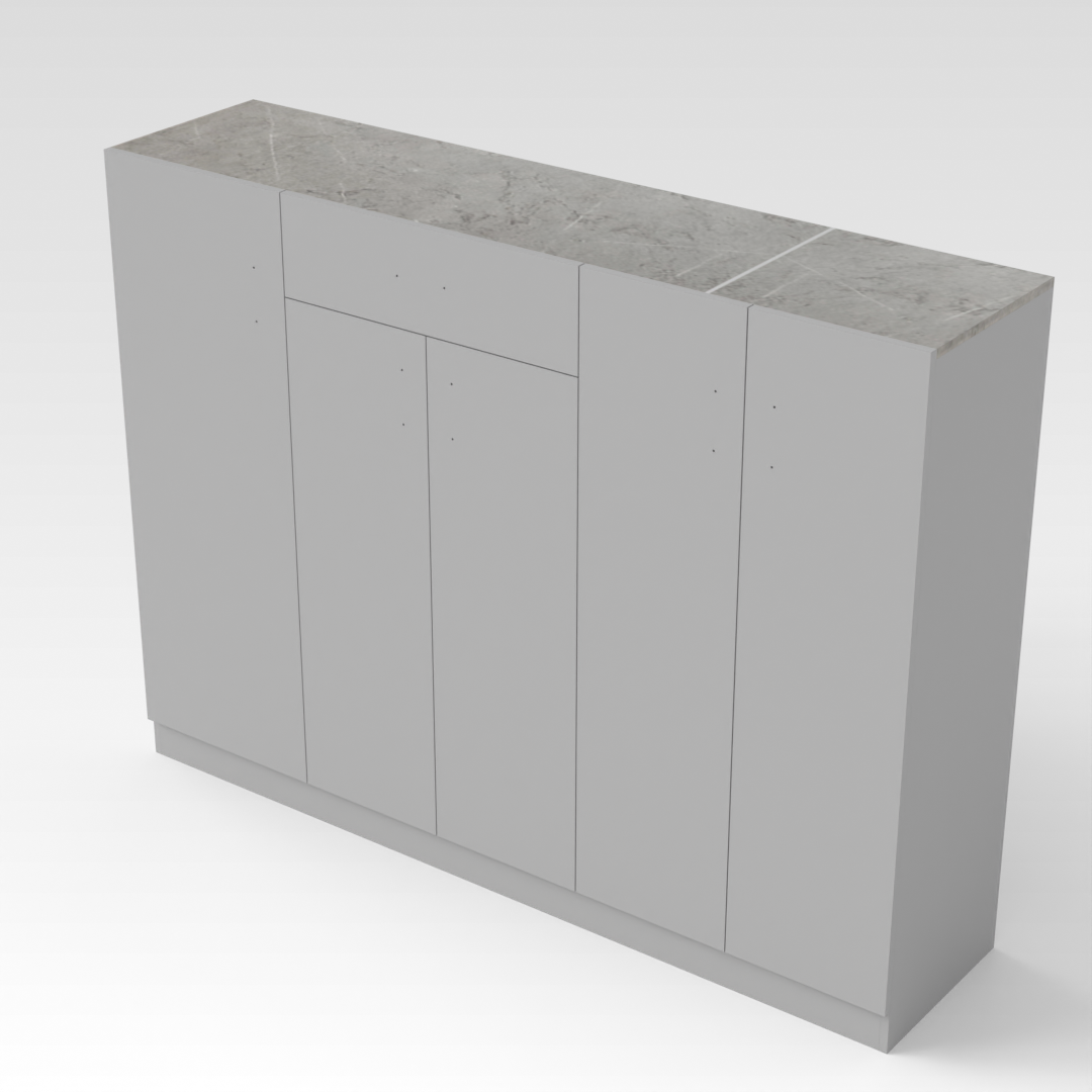 Light Gray & Brown Stone Shoe Cabinet