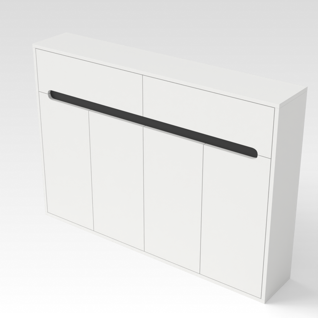 Warm White & Black Shoe Cabinet