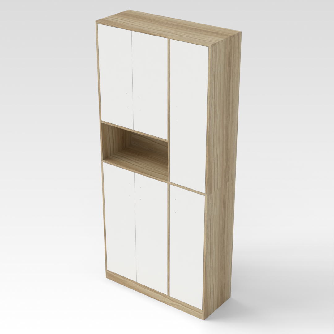 Country Oak & Warm White Shoe Cabinet