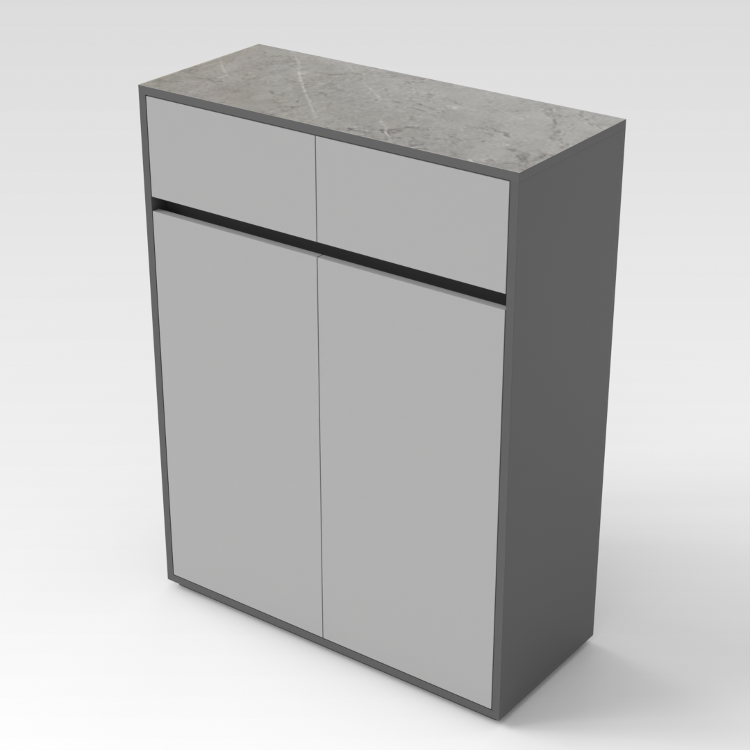 Sky Gray & Light Gray Shoe Cabinet