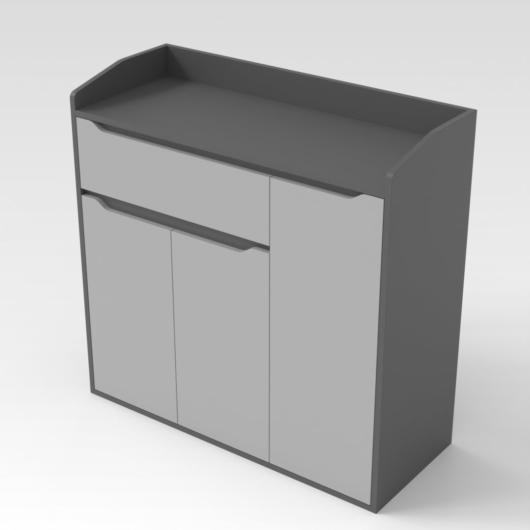 Sky Gray & Light Gray Shoe Cabinet