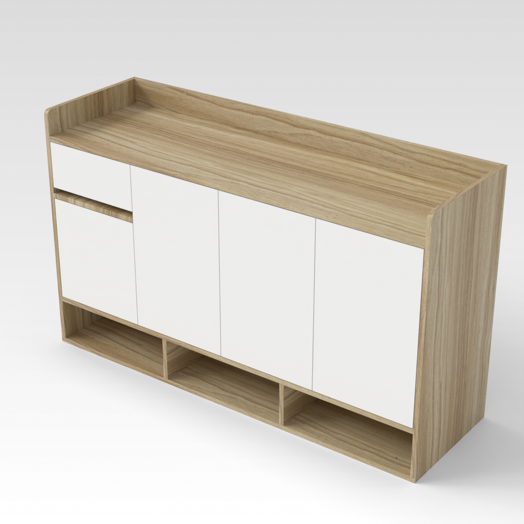 Country Oak & Warm White Shoe Cabinet