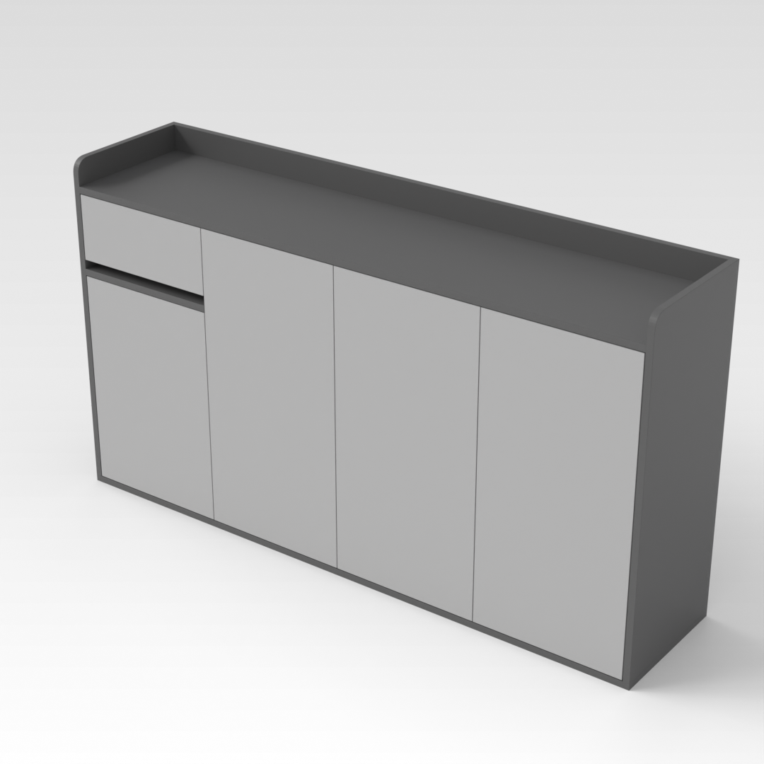 Sky Gray & Light Gray Shoe Cabinet