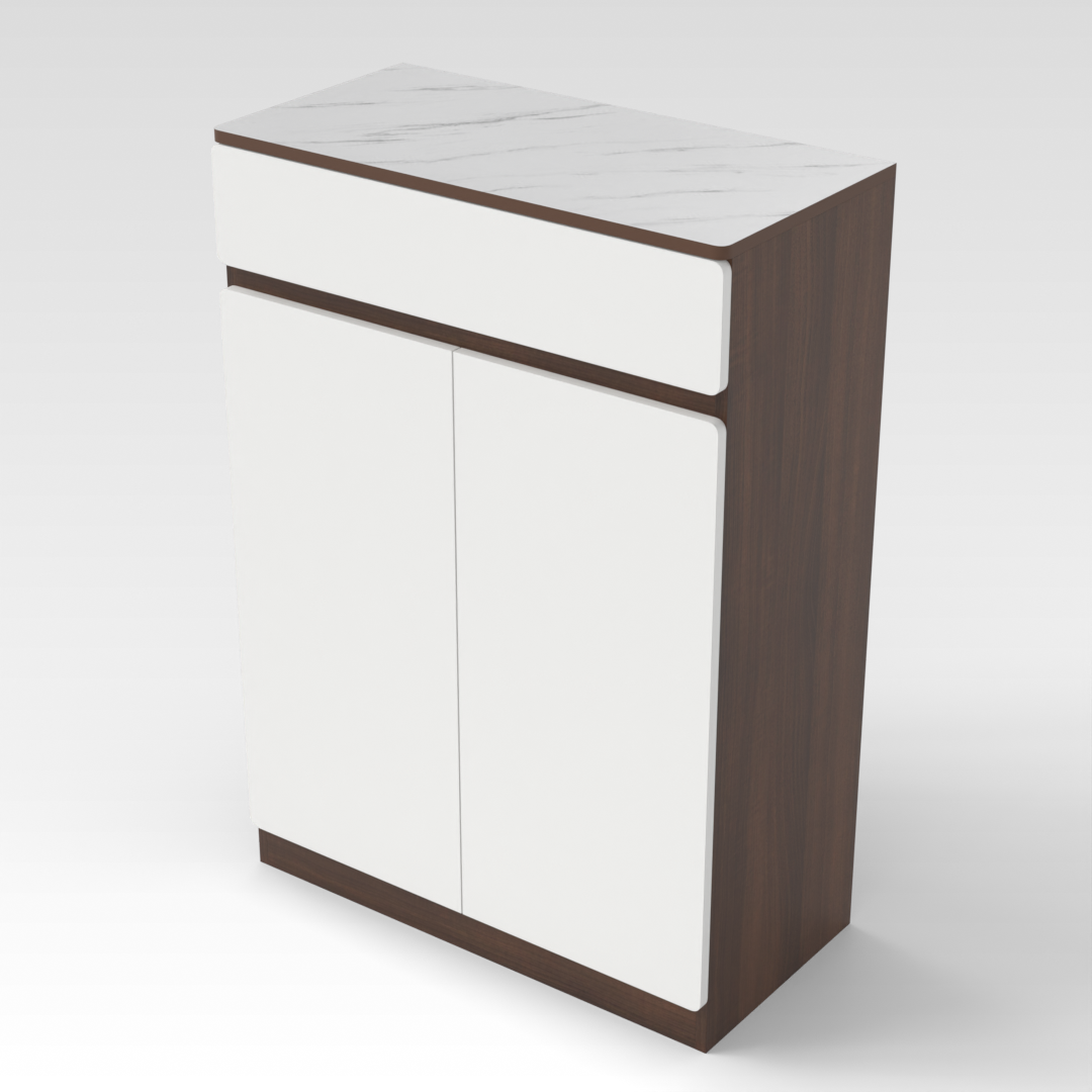 Prairie Oak & Warm White Shoe Cabinet