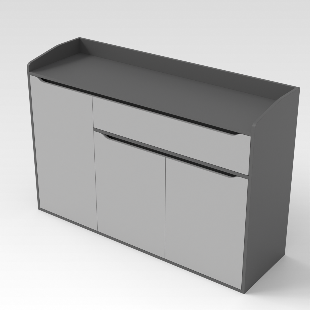 Sky Gray & Light Gray Shoe Cabinet