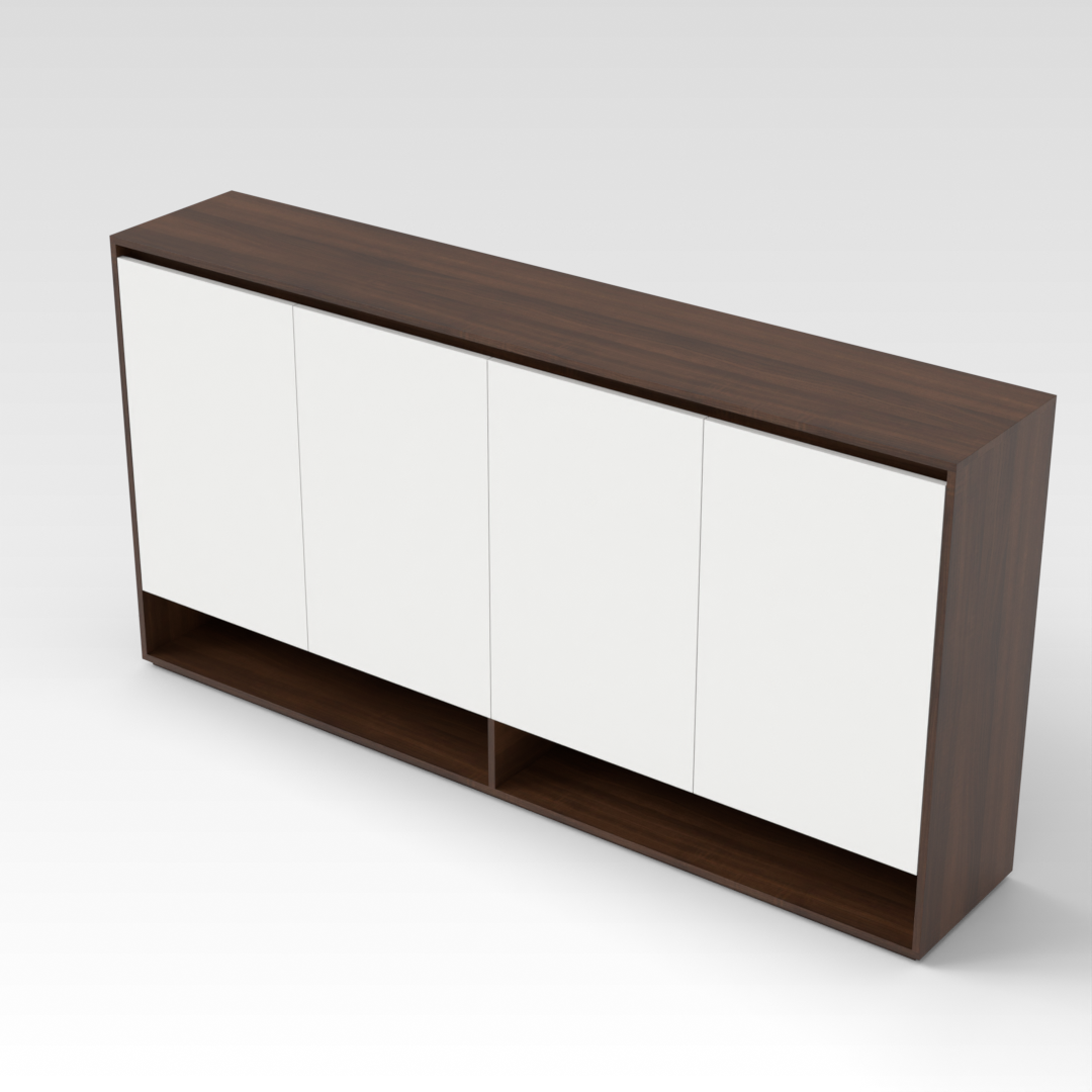 Prairie Oak & Warm White Shoe Cabinet