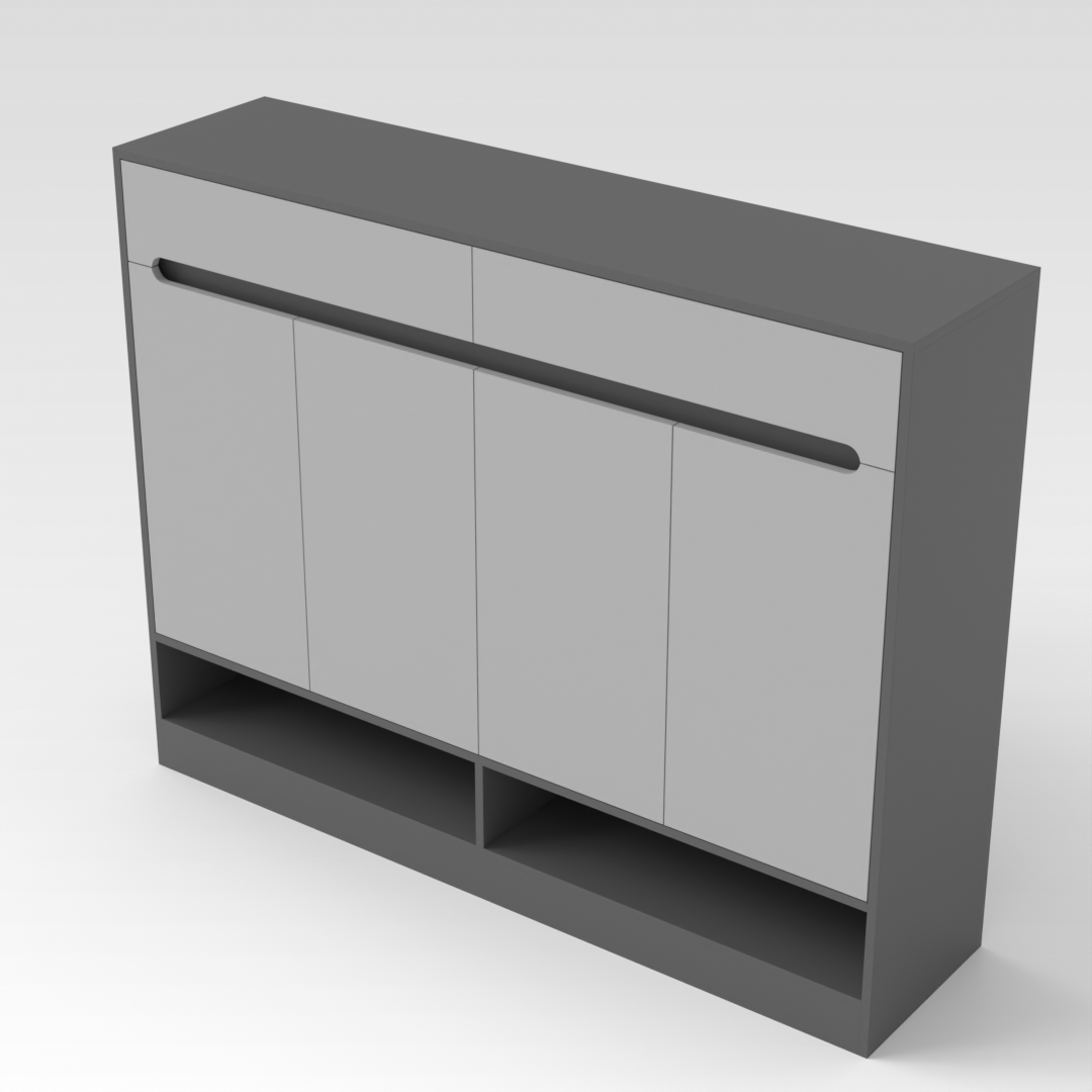 Sky Gray & Light Gray Shoe Cabinet