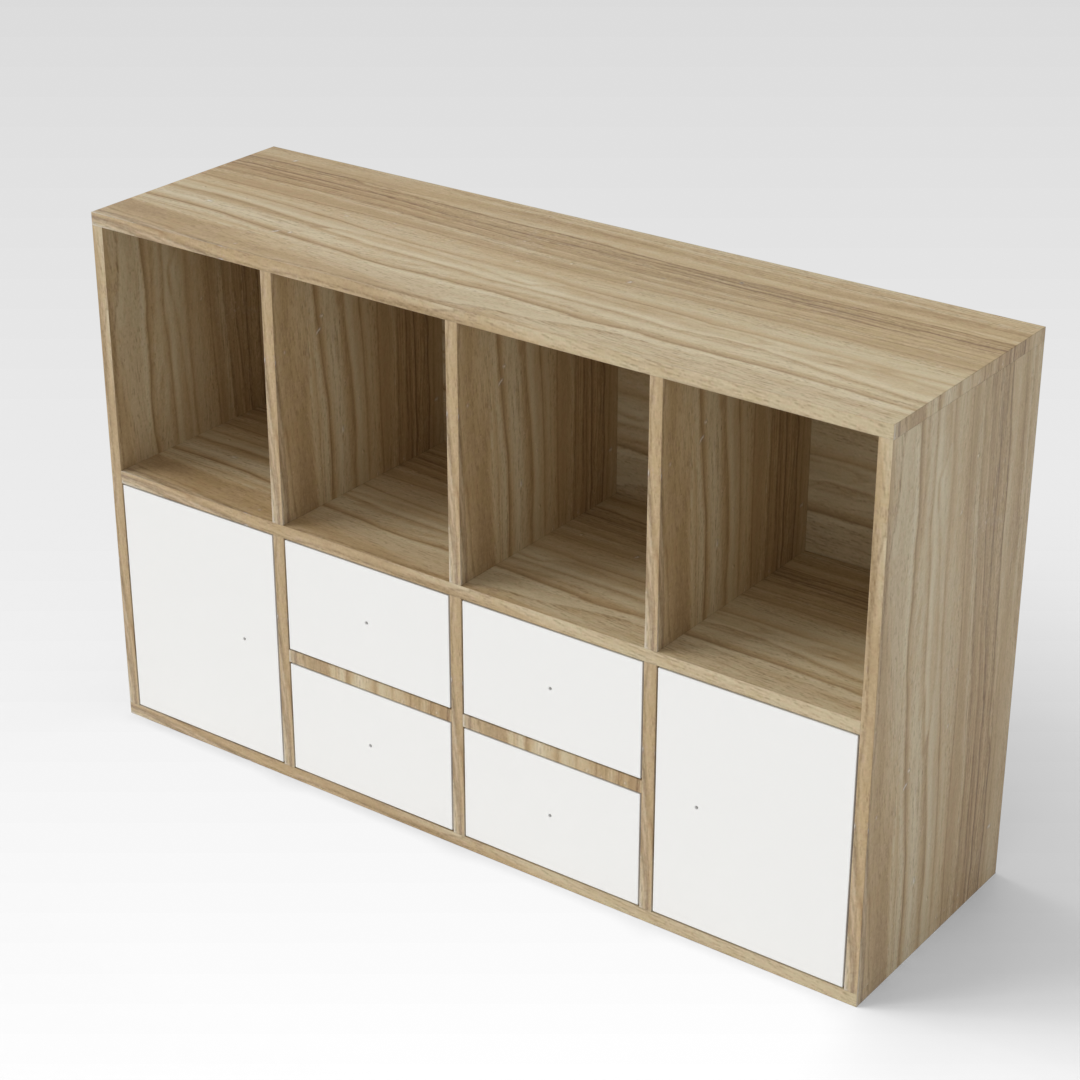 Country Oak & Warm White Shoe Cabinet