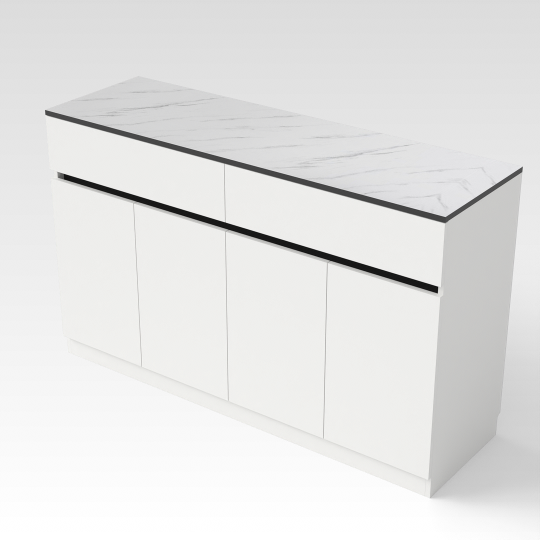 Warm White & Black Shoe Cabinet