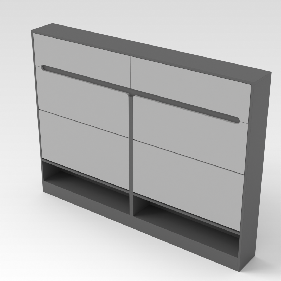 Sky Gray & Light Gray Shoe Cabinet