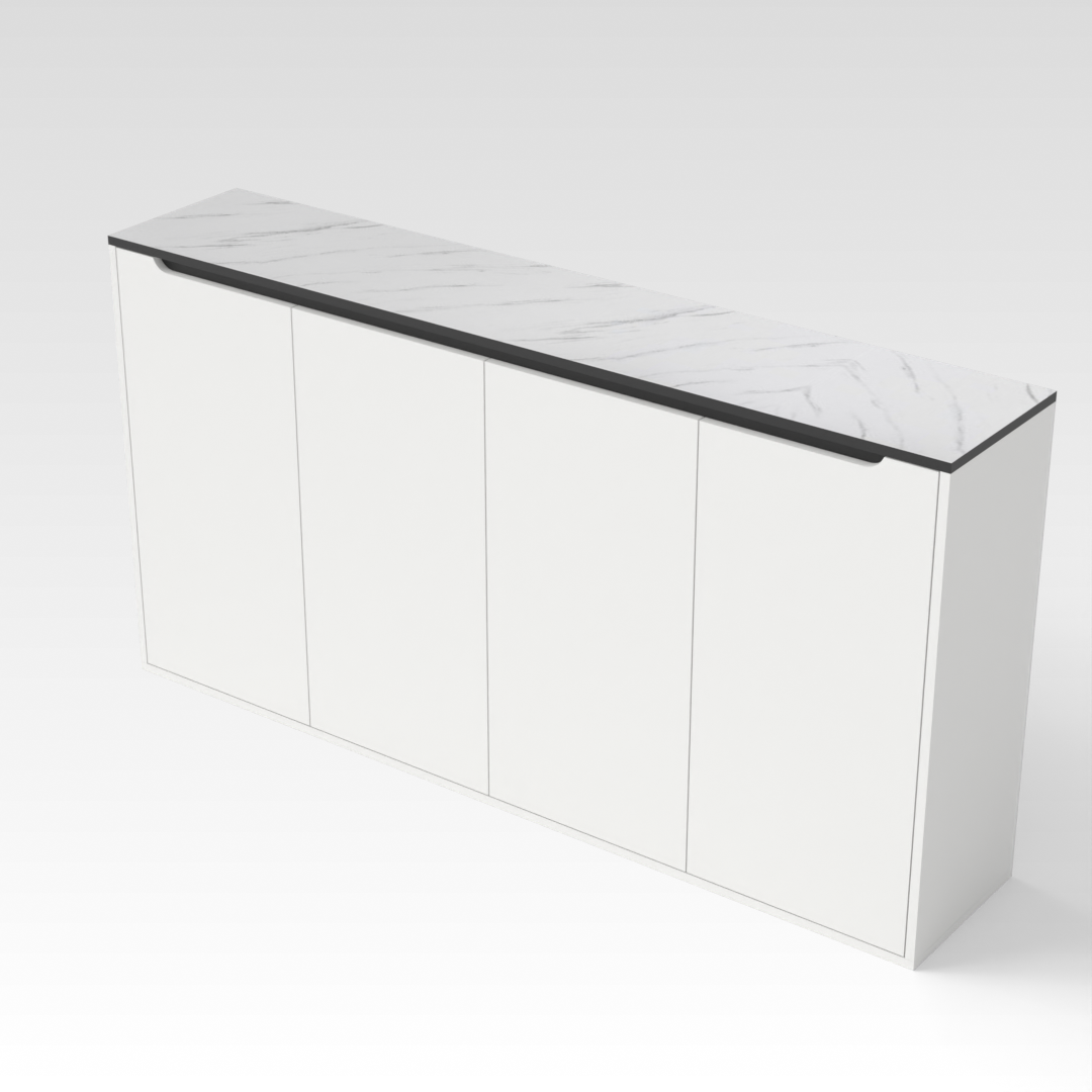 Warm White & Black Shoe Cabinet