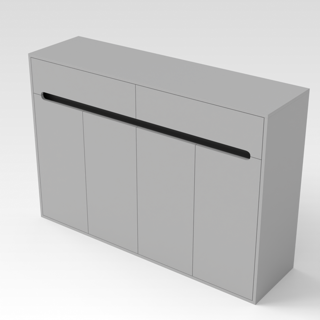 Light Gray & Black Shoe Cabinet