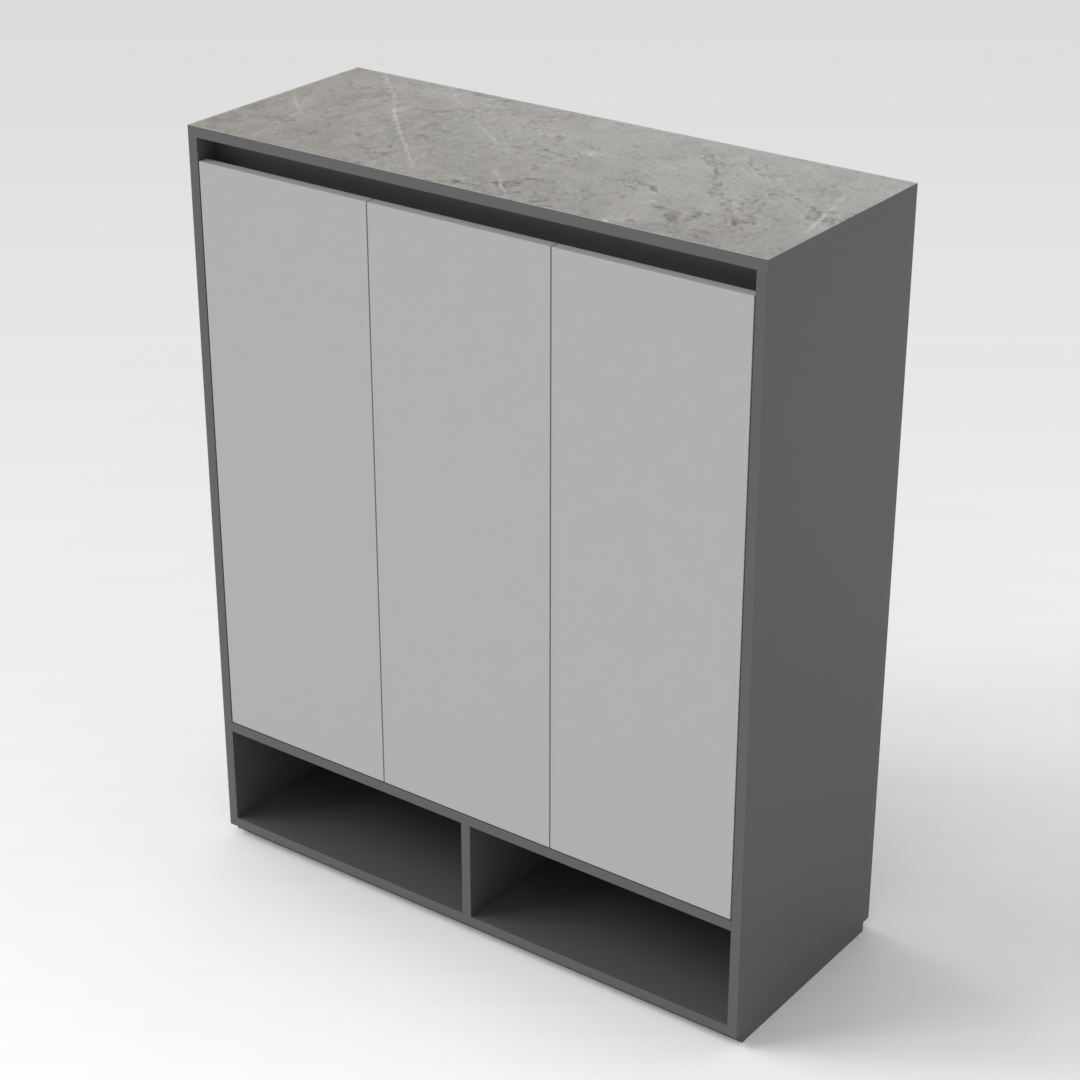 Sky Gray & Light Gray Shoe Cabinet