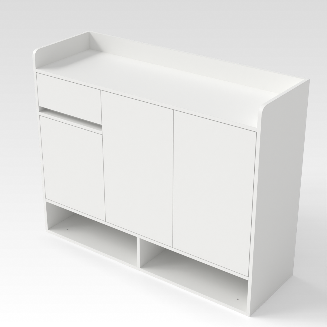 Warm White Shoe Cabinet