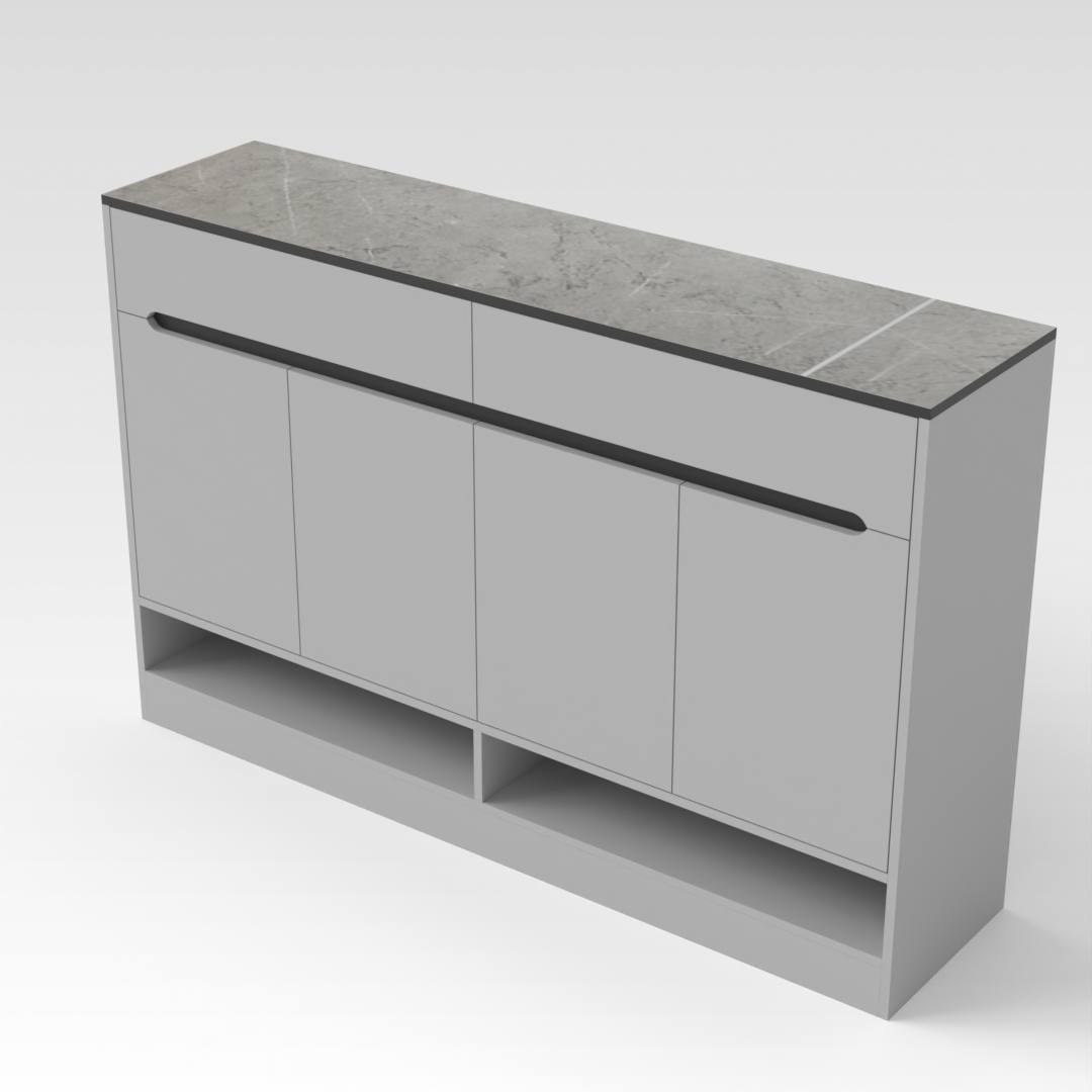 Light Gray & Black Shoe Cabinet