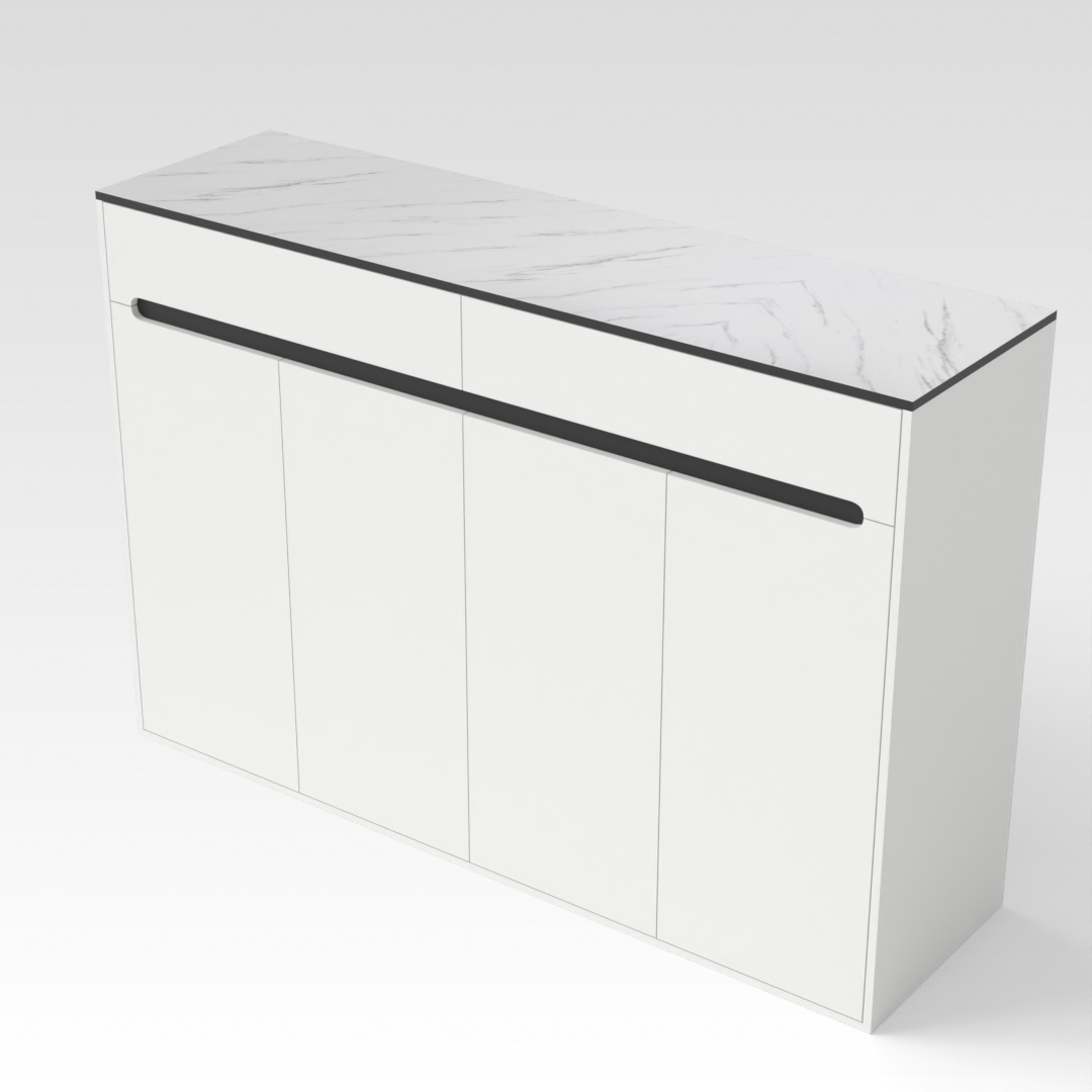 Warm White & Black Shoe Cabinet
