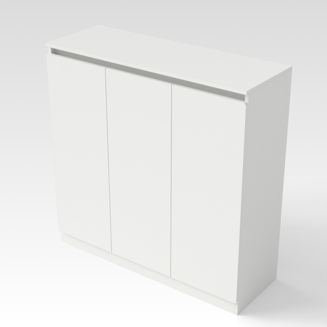 Warm White & Light Gray Shoe Cabinet