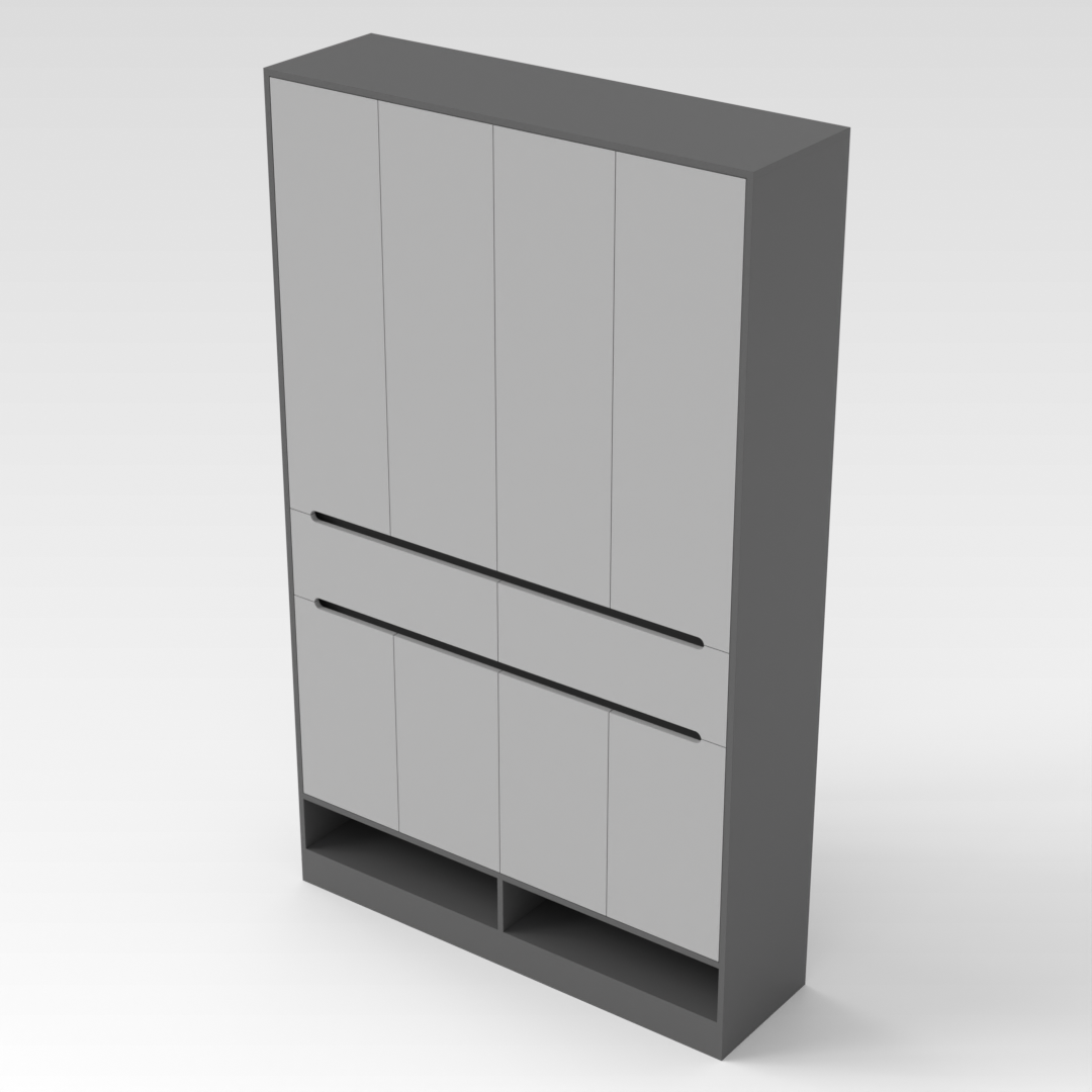 Sky Gray & Light Gray Shoe Cabinet