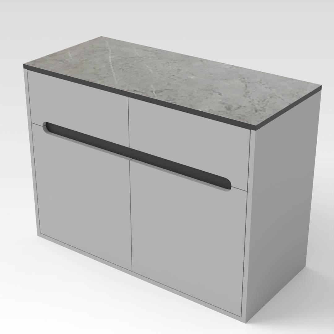 Light Gray & Black Shoe Cabinet