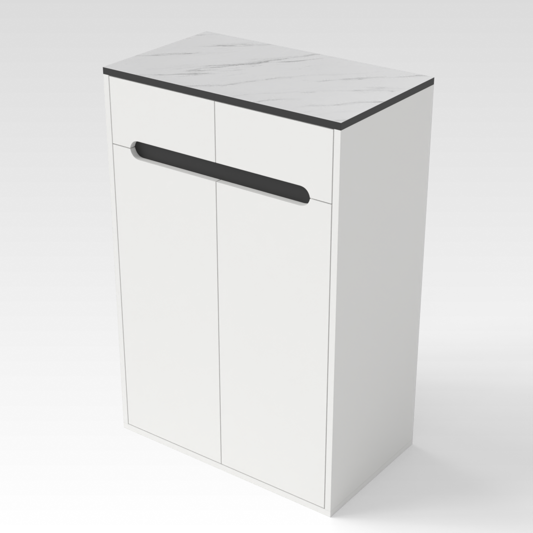 Warm White & Black Shoe Cabinet