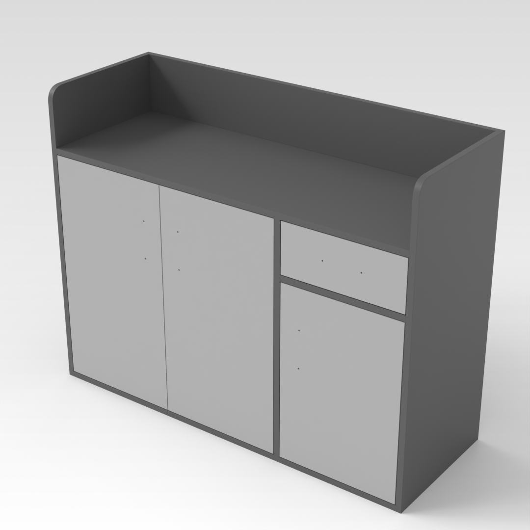 Sky Gray & Light Gray Sideboard