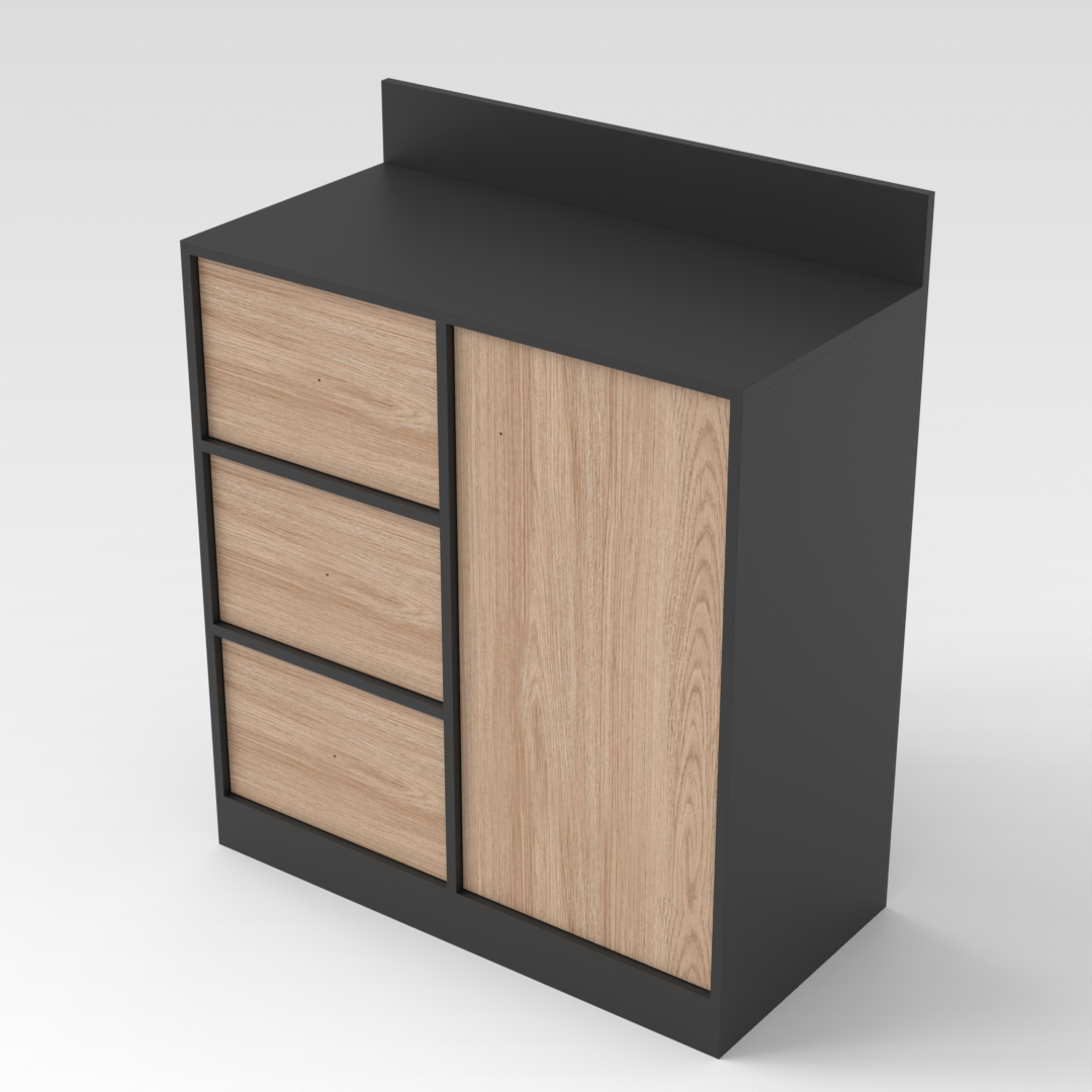 Black & Breeze Natural Wood Sideboard