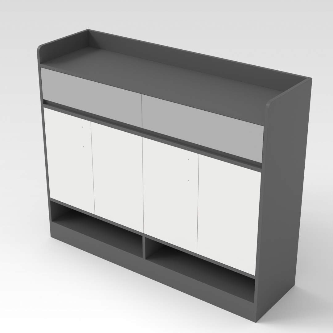 Sky Gray & Light Gray Shoe Cabinet