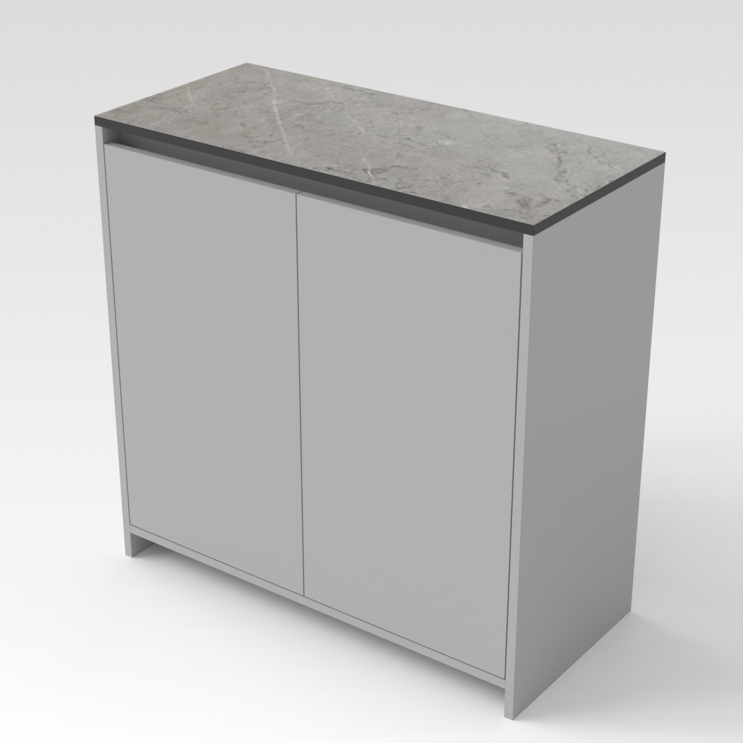 Light Gray & Brown Stone Shoe Cabinet