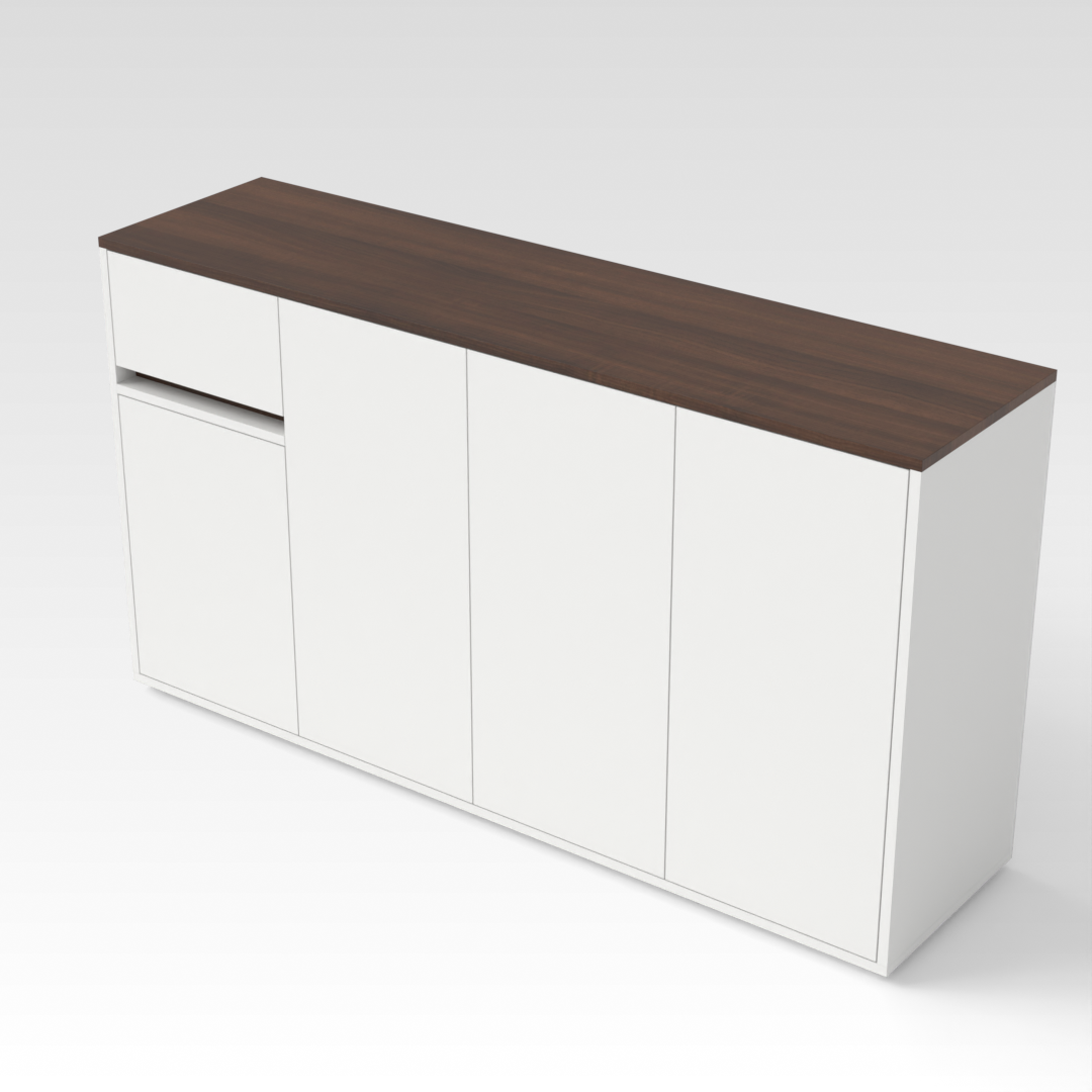 Warm White & Prairie Oak Shoe Cabinet