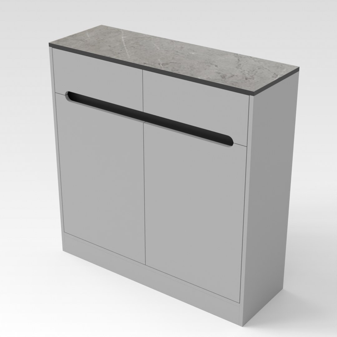 Light Gray & Black Shoe Cabinet