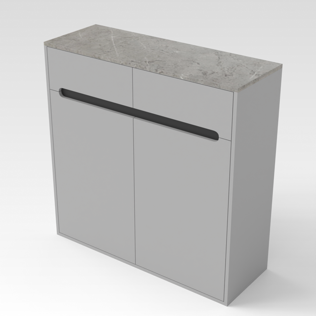 Light Gray & Black Shoe Cabinet