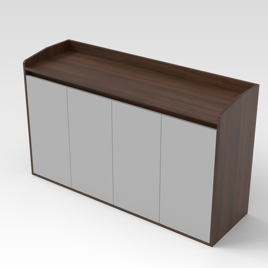 Prairie Oak & Light Gray Shoe Cabinet
