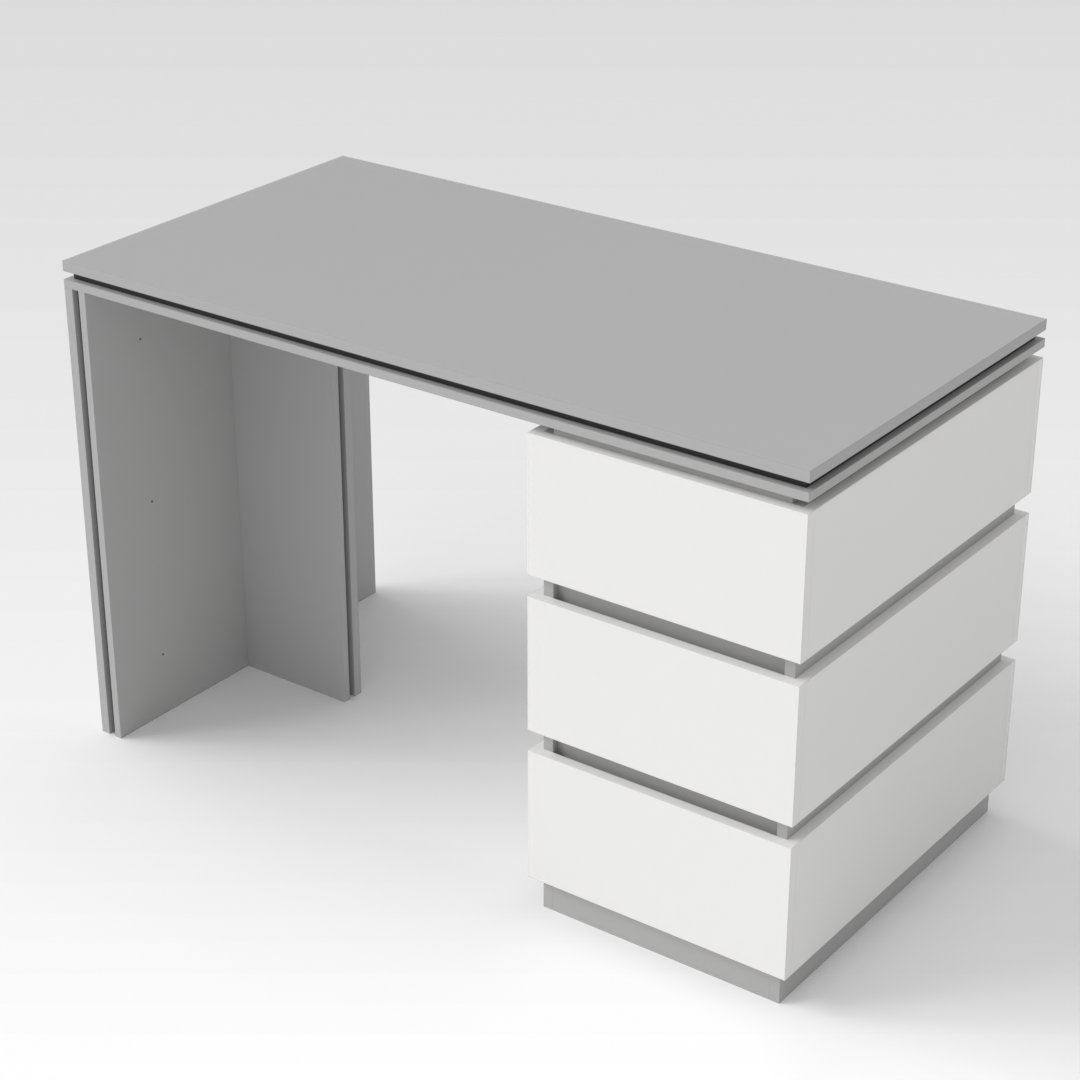 Light Gray & Black Office Desk