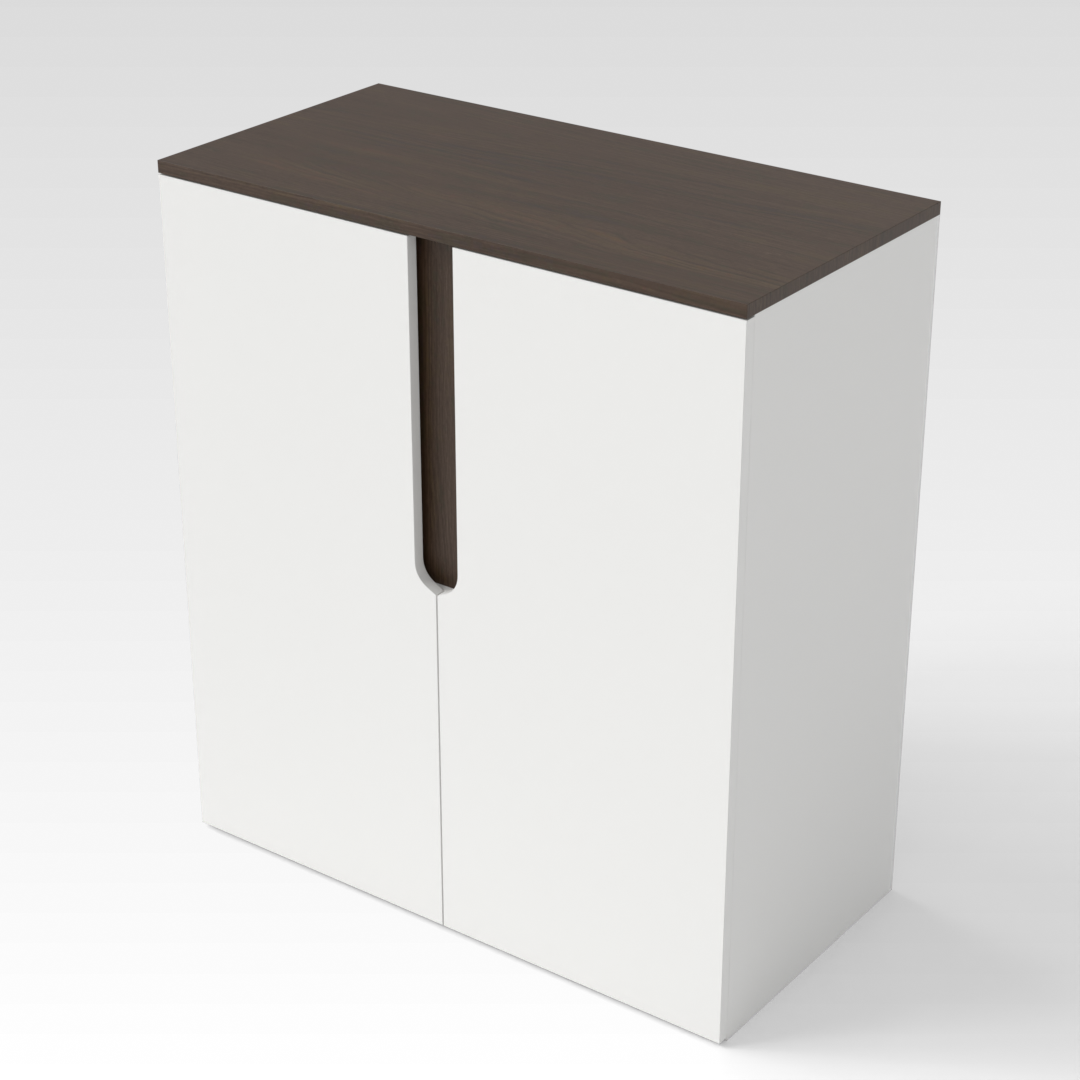 Warm White & Amber Walnut Sideboard