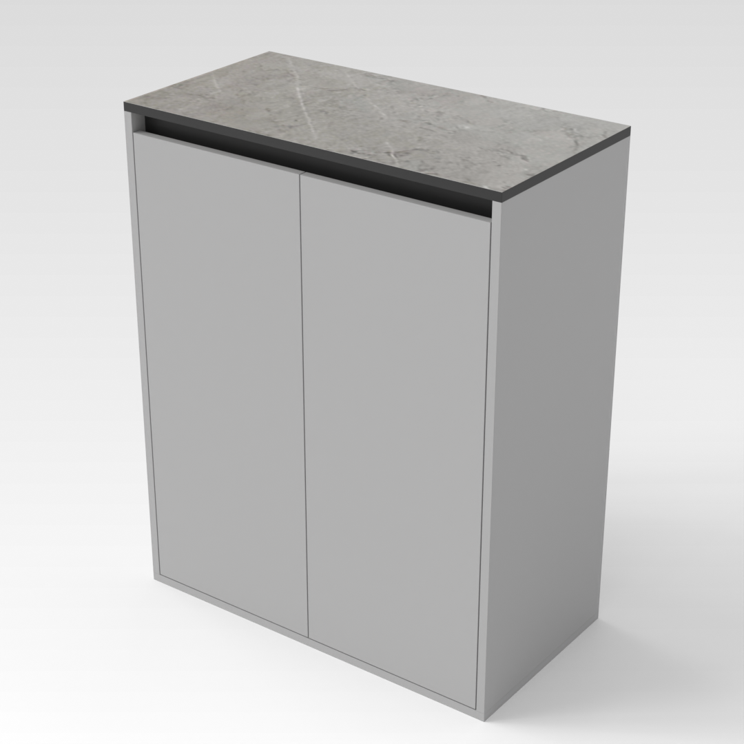 Light Gray & Brown Stone Shoe Cabinet