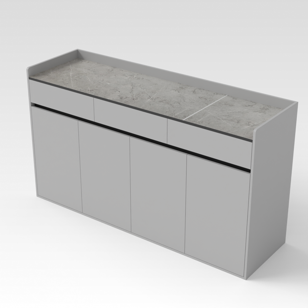 Light Gray & Brown Stone Shoe Cabinet