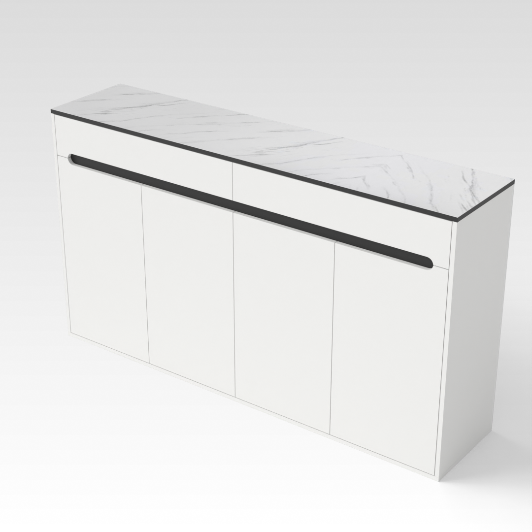 Light Gray & Black Shoe Cabinet