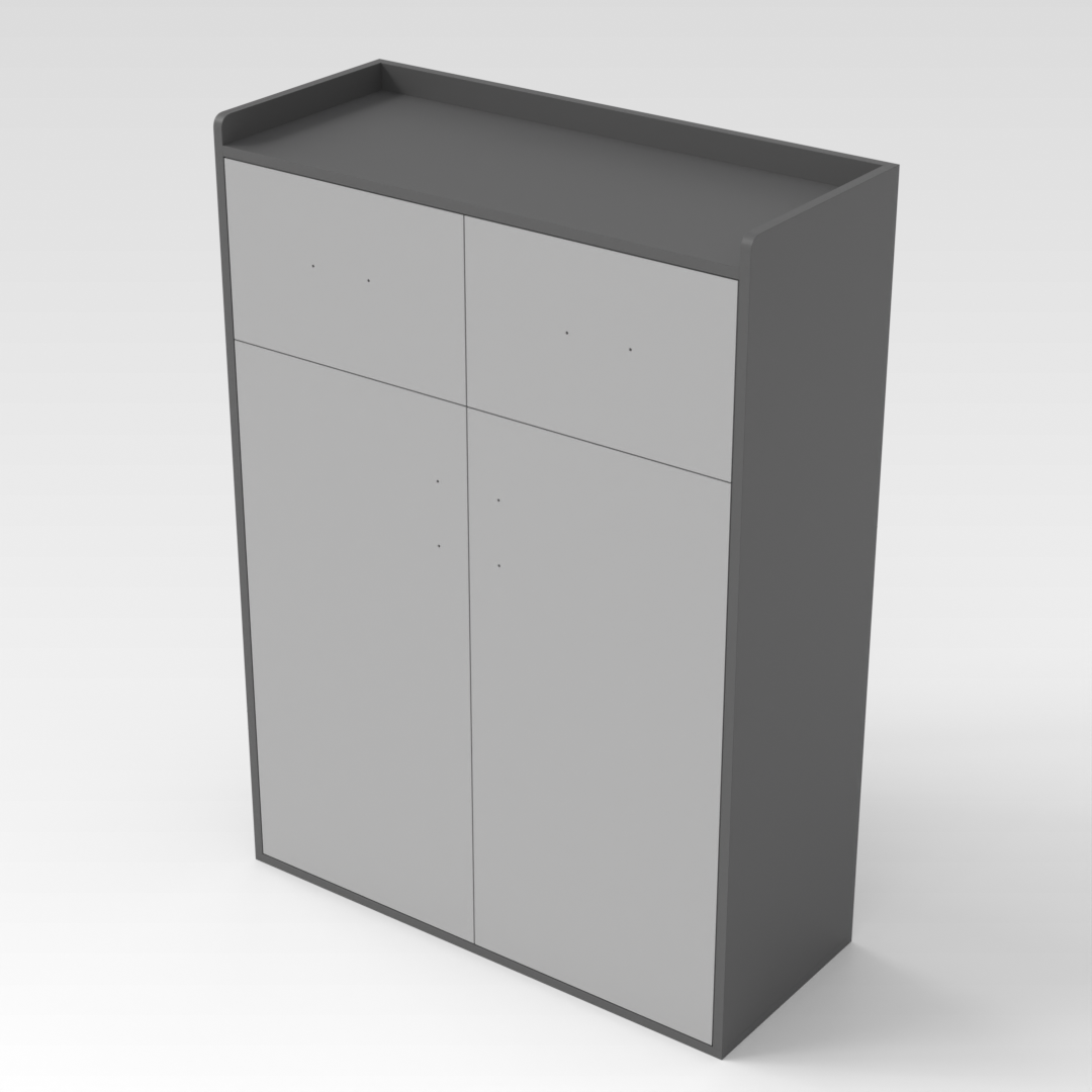 Sky Gray & Light Gray Shoe Cabinet
