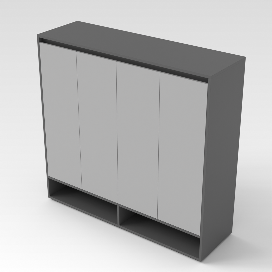 Sky Gray & Light Gray Shoe Cabinet