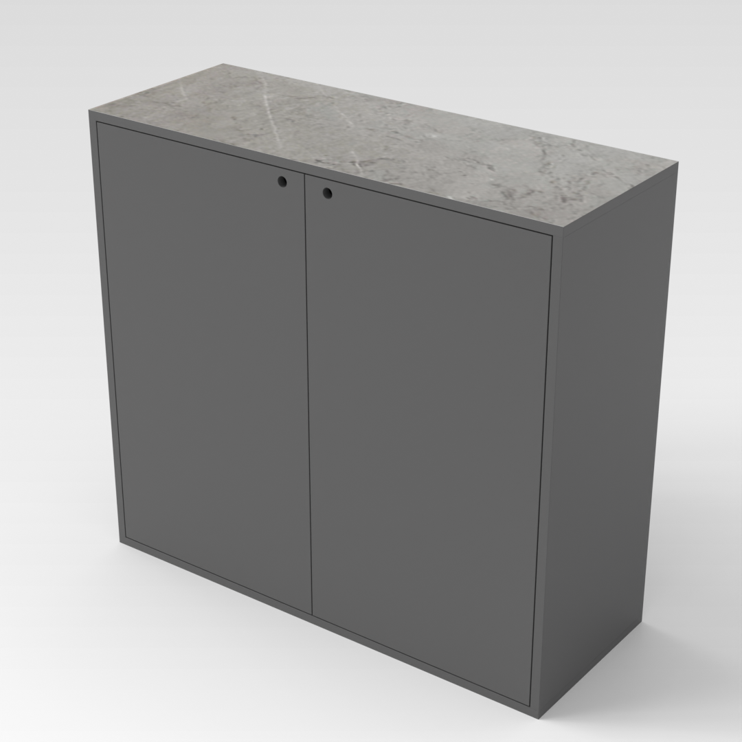 Sky Gray & Brown Stone Shoe Cabinet