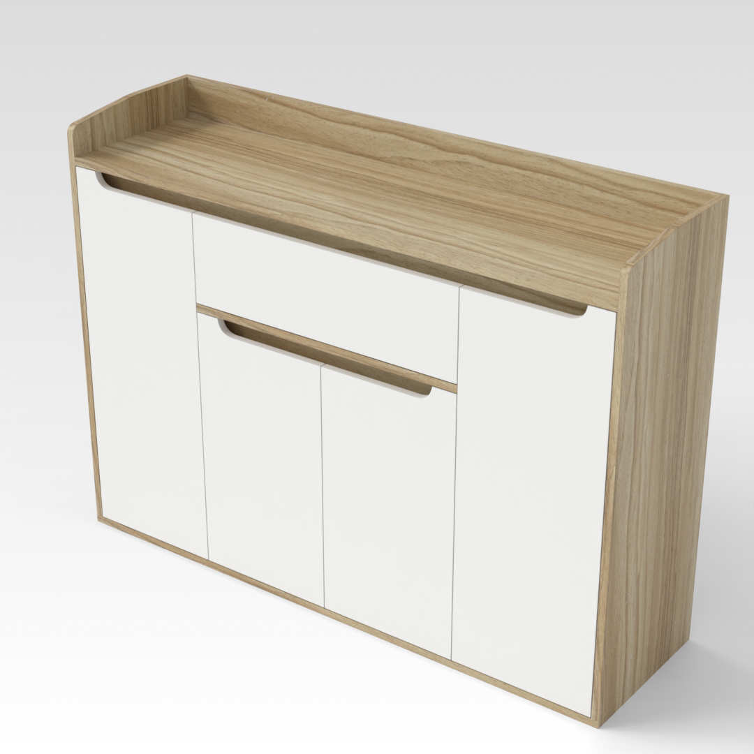 Country Oak & Warm White Sideboard