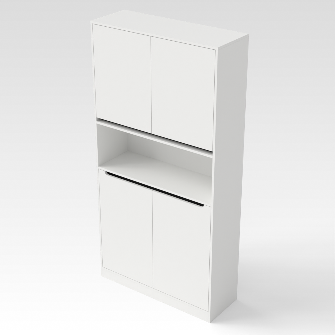 Warm White & Black Shoe Cabinet