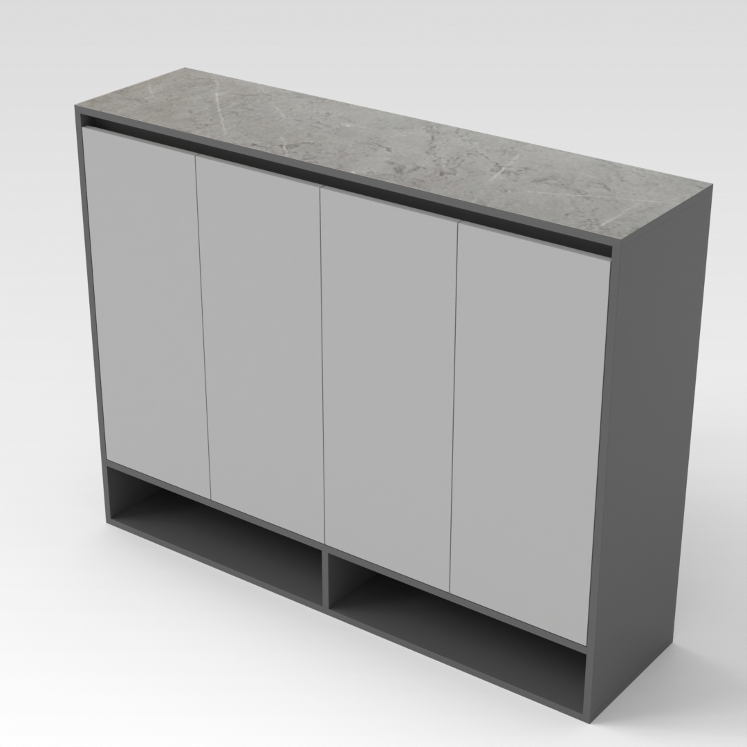 Sky Gray & Light Gray Shoe Cabinet