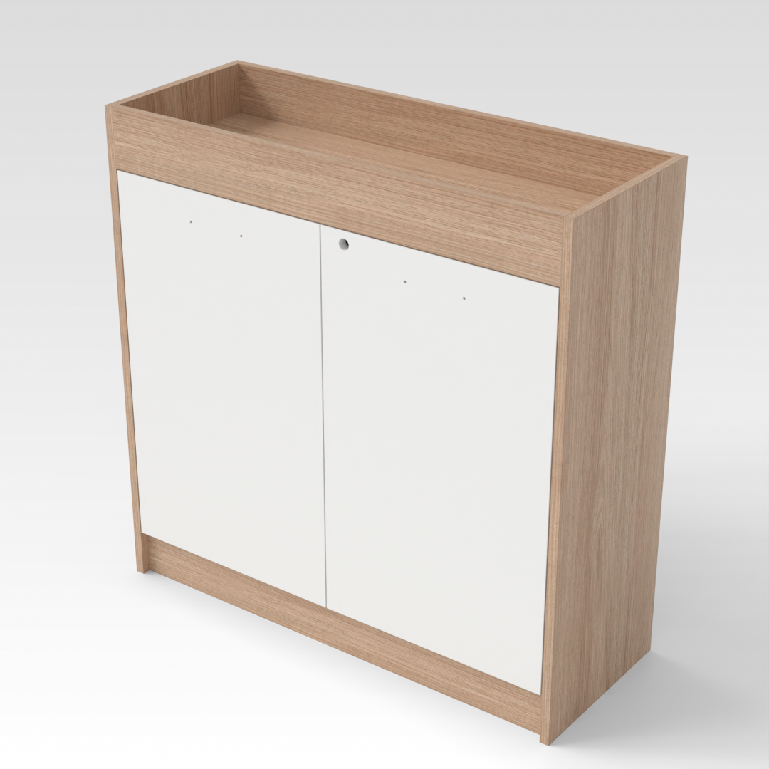 Breeze Natural Wood & Warm White File Cabinet